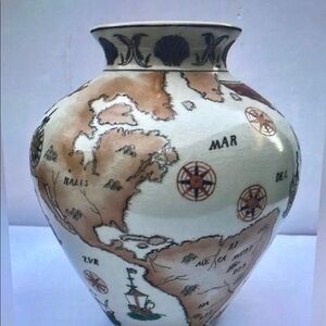 Nautical Map Design Vase